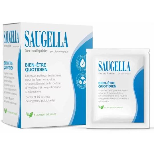 Saugella Dermoliquide Lingettes nettoyantes intimes x 10