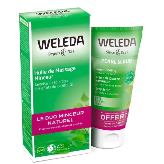 Weleda Le Duo Minceur Naturel Huile de Massage 200 ml + Crème de Douche Gommante 150 ml Offerte