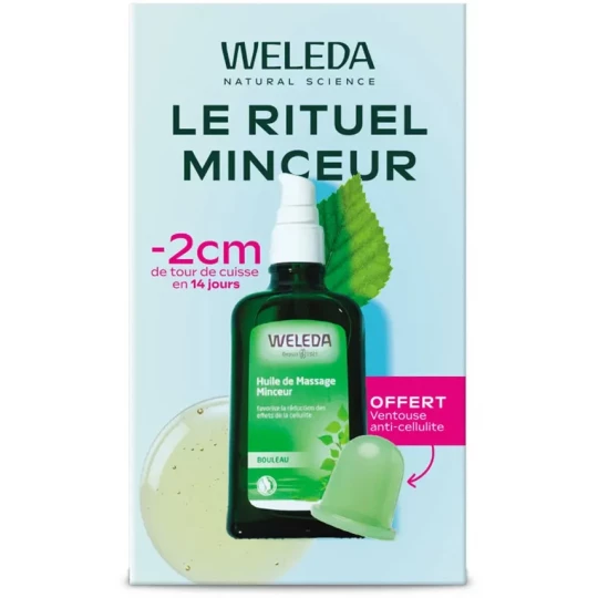 Weleda Huile de Massage Minceur Bouleau 100 ml + Ventouse Anti-Cellulite Offerte