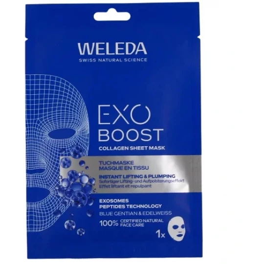 Weleda Exo Boost Collagen Masque en Tissu Gentiane Bleue Edelweiss 20 ml