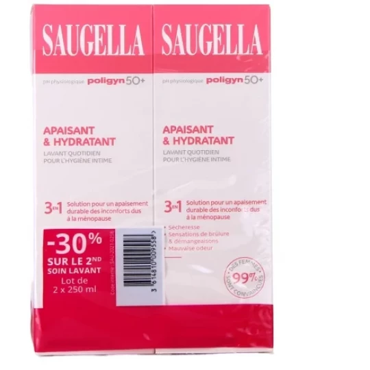 Saugella Poligyn50+ Apaisant & Hydratant 3en1 Lot 2 x 250 ml - image 2