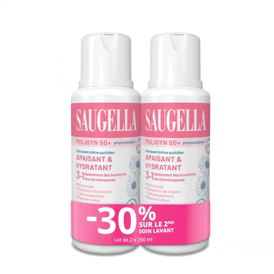 Saugella Poligyn50+ Apaisant & Hydratant 3en1 Lot 2 x 250 ml