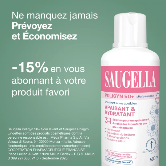 Saugella Poligyn 50+ Lavant Quotidien Intime 100 ml - image 2