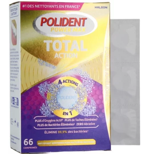 Polident Nettoyant Total Action Comprimés x 66