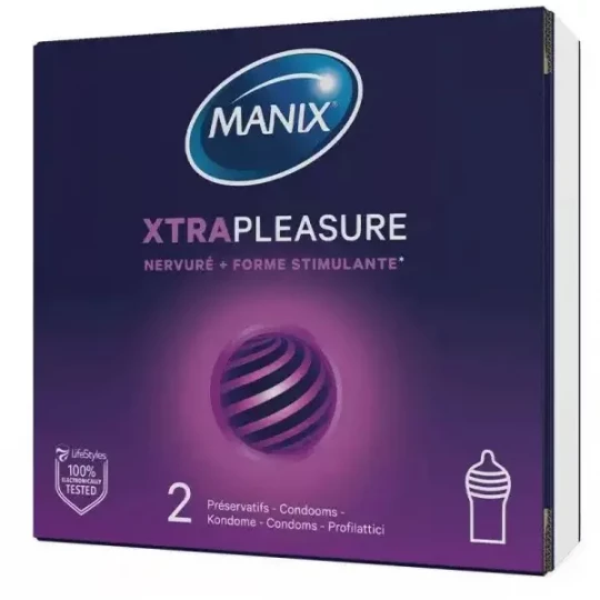 Manix Xtra Pleasure Préservatifs avec réservoir lubrifié x 2