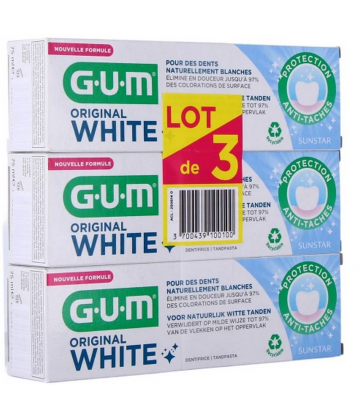 Gum Original White Dentifrice Blancheur 2 + 1 Offert - image 1