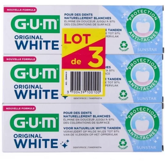 Gum Original White Dentifrice Blancheur 2 + 1 Offert - image 3