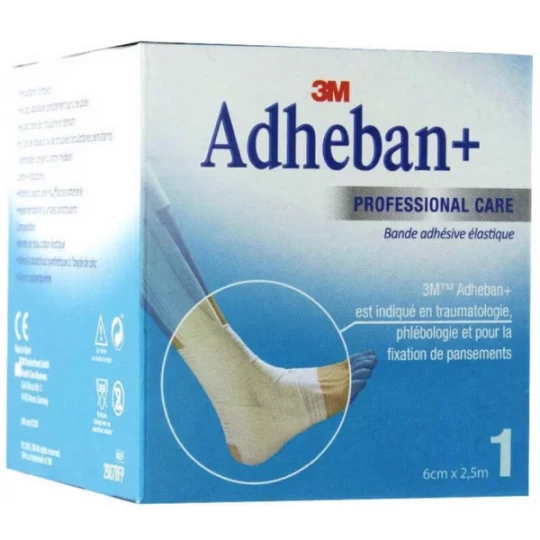 Adheban+ Bande Adhésive Élastique 2,5 m x 6 cm
