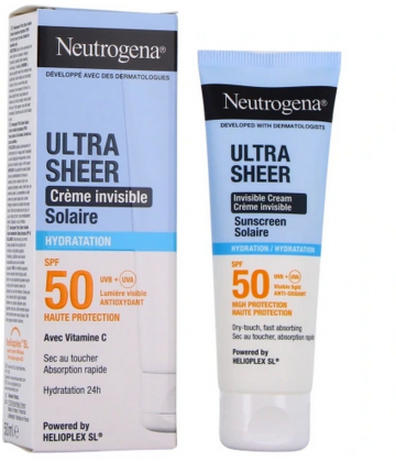 Neutrogena Ultra Sheer Crème Invisible Solaire Hydratation SPF50 50 ml