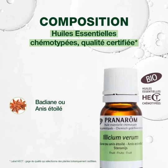Pranarôm Huile Essentielle Badiane ou Anis Étoilé (Illicum Verum) Bio 10 ml - image 3