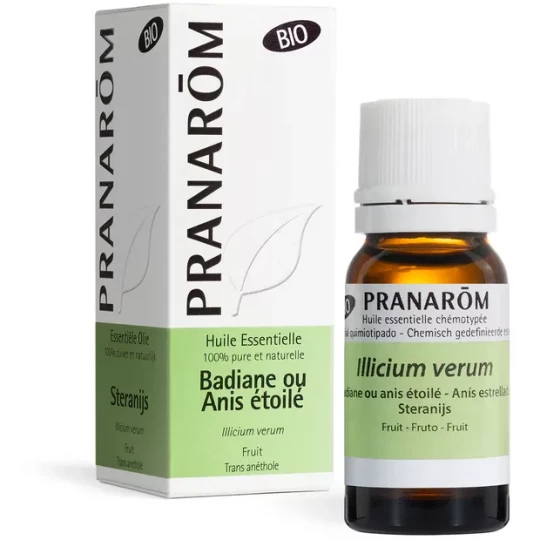 Pranarôm Huile Essentielle Badiane ou Anis Étoilé (Illicum Verum) Bio 10 ml