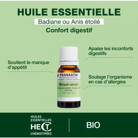 Pranarôm Huile Essentielle Badiane ou Anis Étoilé (Illicum Verum) Bio 10 ml - image 5