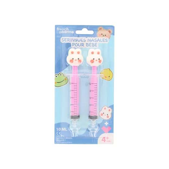French Pharma Seringues Nasales pour Bébé 4 Mois et + Modèle Lapins 2 x 10 ml
