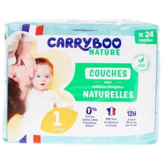 Carryboo Nature Couches Naturelles Taille 1 (2-5 kg) x 24