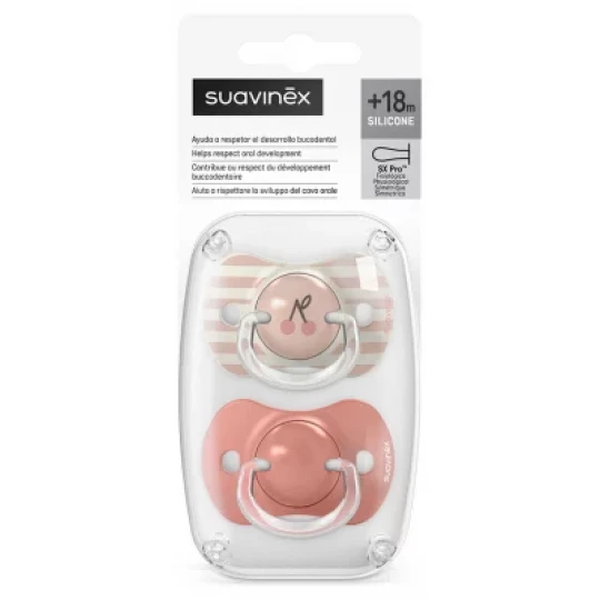 Suavinex Birdies 2 Sucettes avec Tétines Symétriques SX Pro 18 Mois et + Rose - image 2