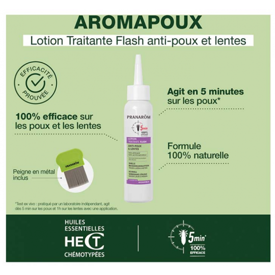 Pranarôm Aromapoux Lotion Traitante Flash Anti-Poux & Lentes 100 ml - image 2