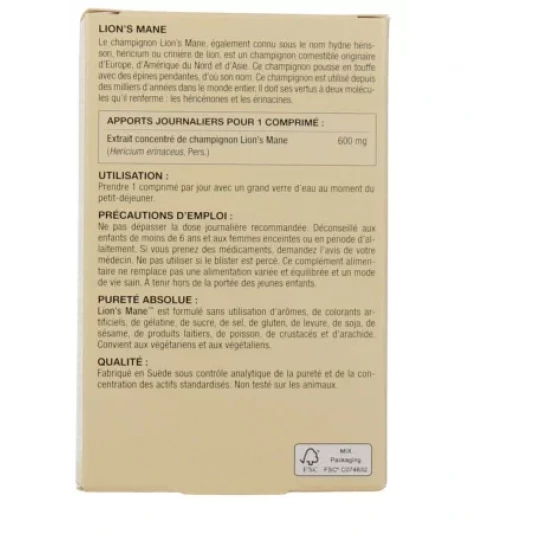 New Nordic Lion's Mane 600 mg Comprimés x 30 - image 2