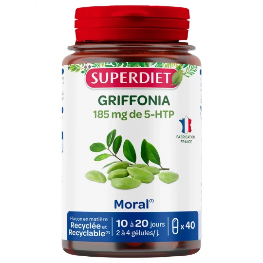 Superdiet Griffonia 185 mg de 5-HTP Gélules x 40