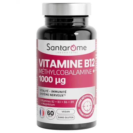 Santarome Vitamine B12 Methylcobalamine+ 1000 µg Gélules x 60