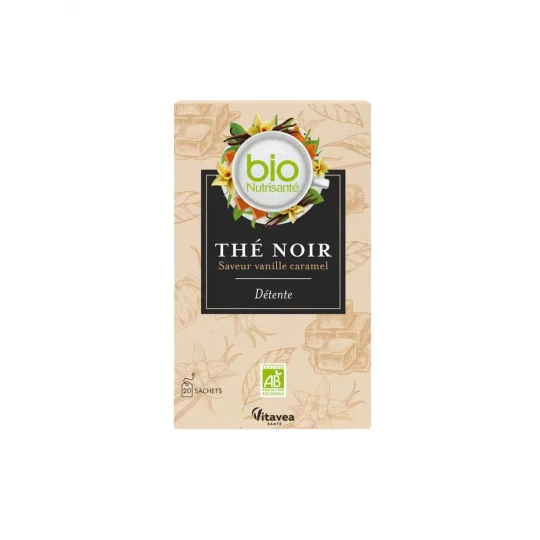 Vitavea Thé Noir Détente Saveur Vanille Caramel Bio Sachets x 20