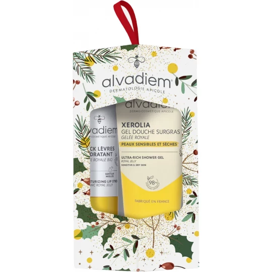 Alvadiem Stick Lèvres Hydratant 4 g + Xerolia Gel Douche Surgras 30 ml