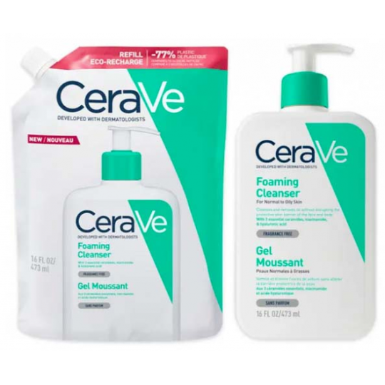 CeraVe Gel Moussant 473 ml + Éco-Recharge 473 ml
