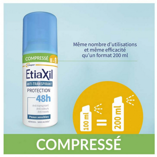Etiaxil Anti-Transpirant Protection 48H Peaux Sensibles Aérosol Compressé 100 ml - image 2