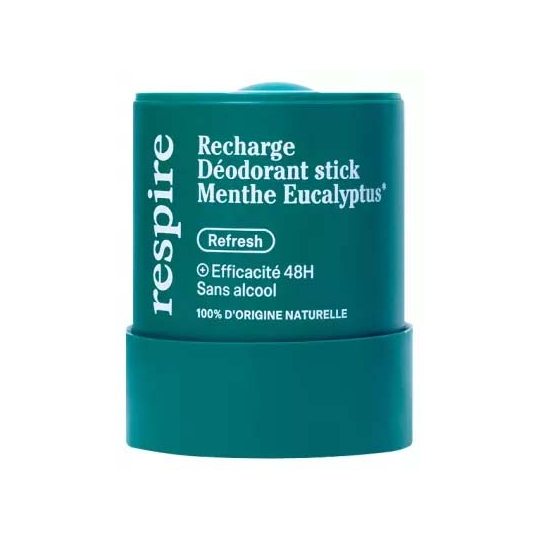 Respire Déodorant Stick Menthe Eucalyptus Recharge Bio 50 g