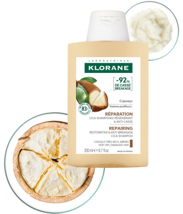 Klorane Réparation Cica-Shampoing Régénérant & Anti-Casse au Cupuaçu 200 ml
