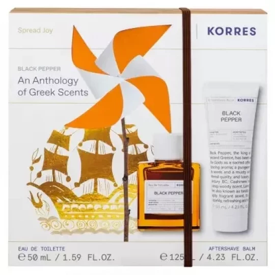 Korres Eau de Toilette Black Pepper 50 ml + Baume Après Rasage Black Pepper 125 ml
