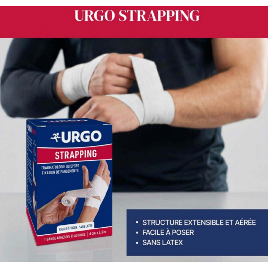 Urgo Strapping Bande Adhésive Élastique 2,5 m x 6 cm - image 2