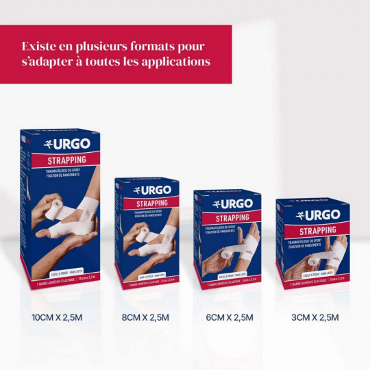 Urgo Strapping Bande Adhésive Élastique 2,5 m x 6 cm - image 4