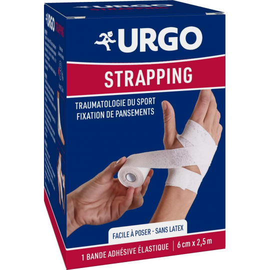 Urgo Strapping Bande Adhésive Élastique 2,5 m x 6 cm