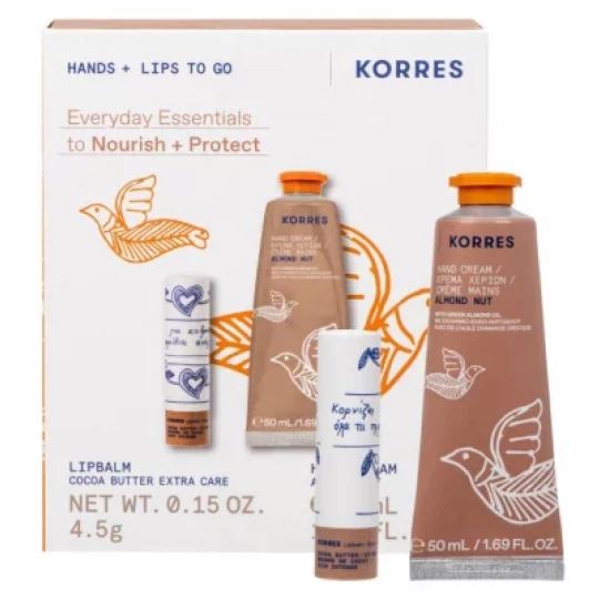 Korres Crème Mains Hydratante Almond Nut 50 ml + Korres Stick à Lèvres Teinté Beurre de Cacao 4,5 g - image 2