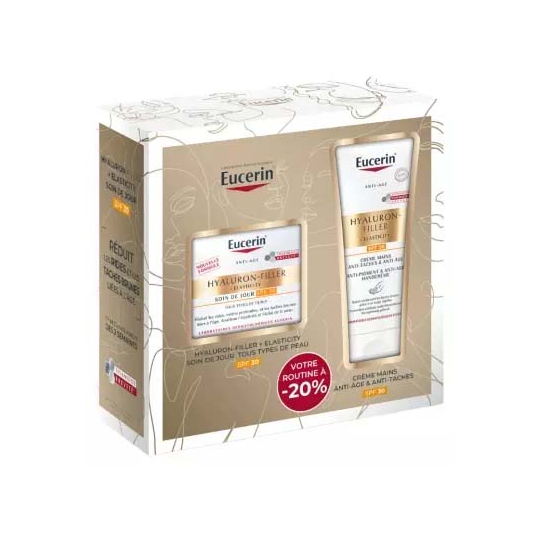 Eucerin Hyaluron-Filler Elasticity Soin de Jour SPF30 50 ml + Crème Mains Anti-Taches & Anti-Âge SPF30 75 ml - image 1