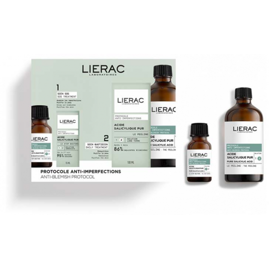 Lierac Protocole Peeling Anti-Imperfections Acide Salicylique Pur 100 ml + Acide Salicylique Pur Le Stop Boutons 15 ml - image 2