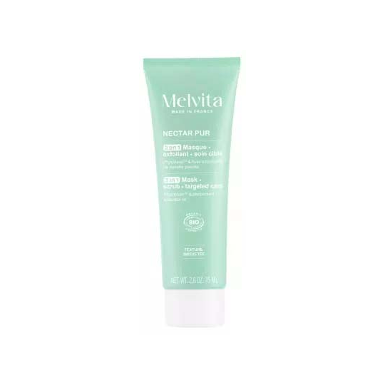 Melvita Nectar Pur Masque Exfoliant Soin Ciblé 3en1 Bio 75 ml