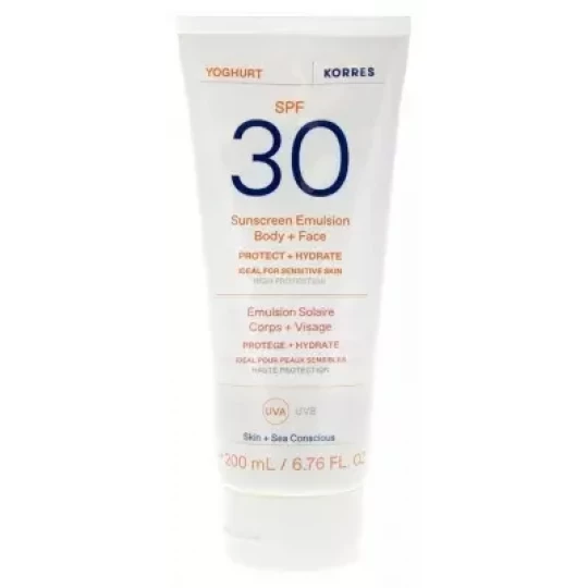 Korres Yoghurt Émulsion Solaire Corps & Visage SPF30 200 ml