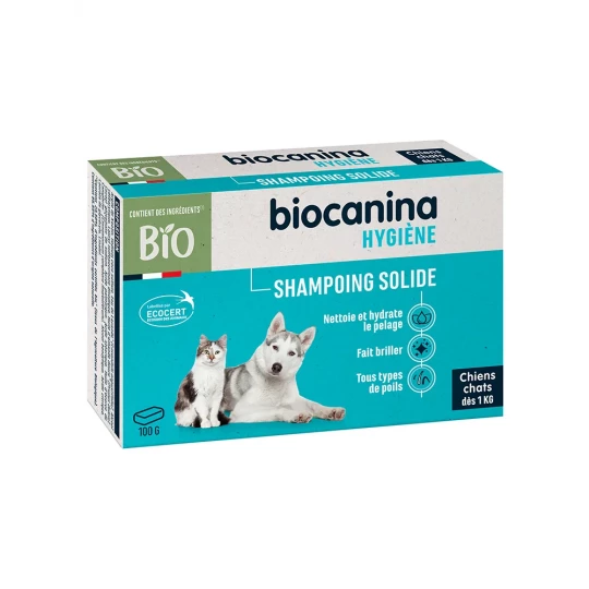 Biocanina Hygiène Shampoing Solide pour Chiens et Chats Bio 100 g