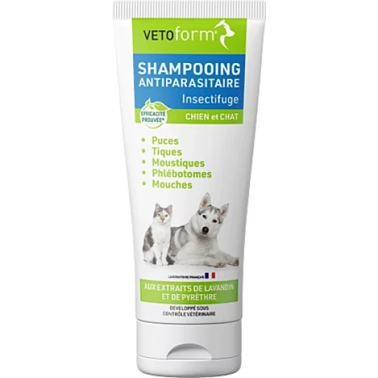 Vetoform Shampoing Antiparasitaire Insectifuge Chien et Chat 200 ml