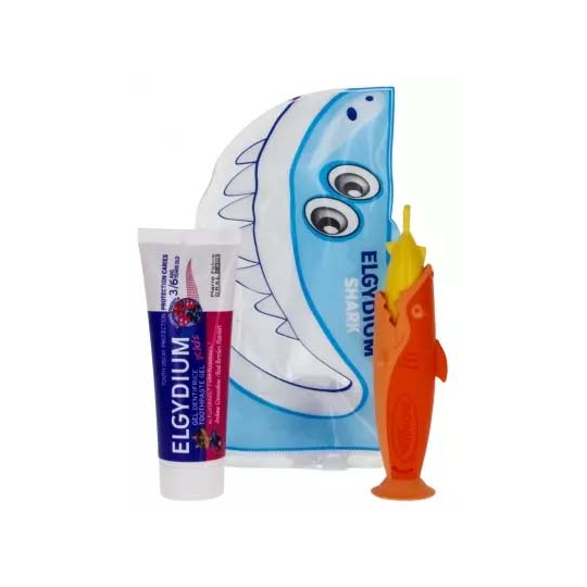 Elgydium Trousse de Voyage Shark 3-6 Ans