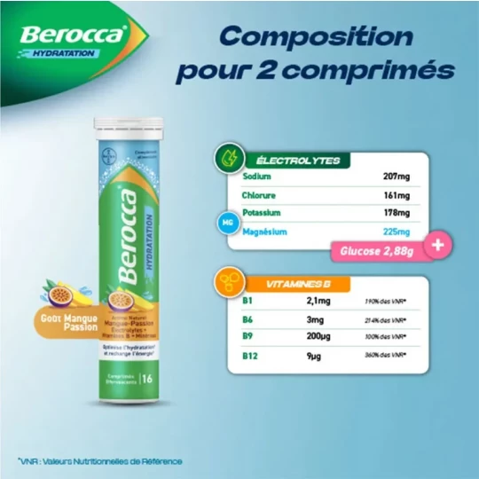 Berocca Hydratation Mangue-Passion Comprimés x 16 - image 3