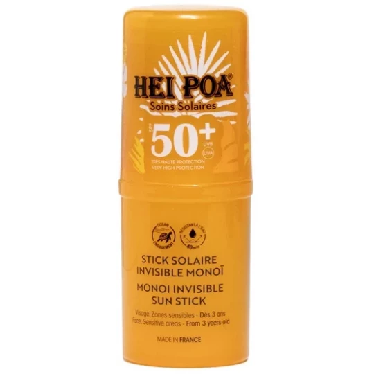 Hei Poa Stick Solaire Invisible Monoï SPF50+ 15 g