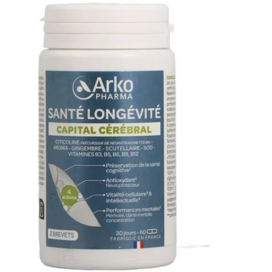 Arkopharma Santé Longévité Capital Cérébral Gélules x 60