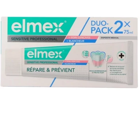 Elmex Sensitive Professional Dentifrice Soin Gencives Blancheur 2 x 75 ml - image 3