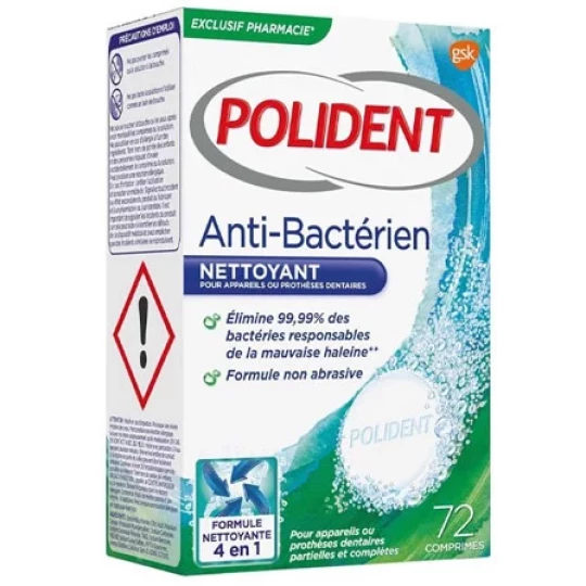 Polident Corega Anti-Bactérien Nettoyant Comprimés x 72 - image 3