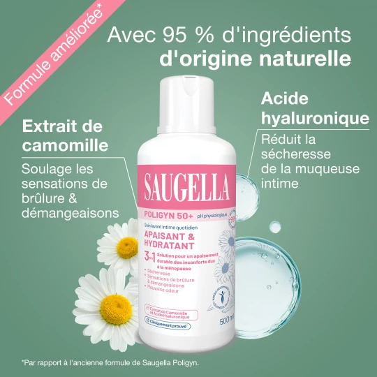 Saugella Poligyn Soin Lavant Intime Quotidien 3en1 50+ 500 ml - image 6