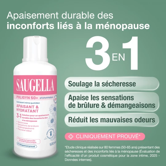Saugella Poligyn Soin Lavant Intime Quotidien 3en1 50+ 500 ml - image 10