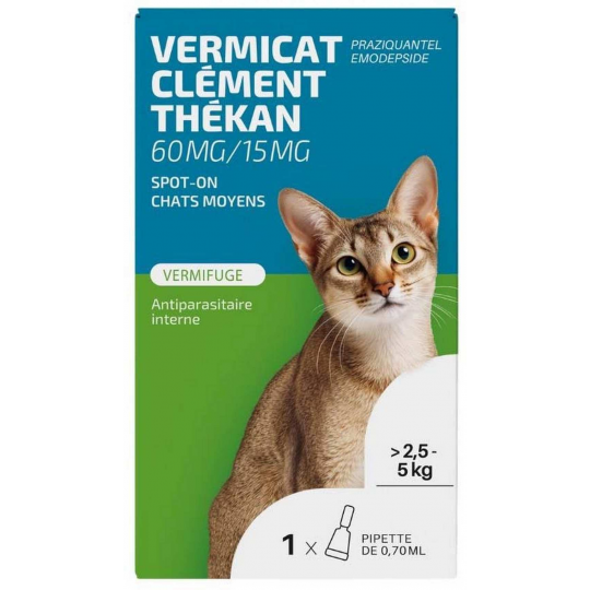 Clément Thékan Vermicat Spot-On Chats Moyen 2,5 - 5 kg