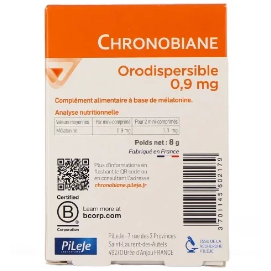 PiLeJe Chronobiane Orodispersible 0,9 mg Comprimés x 60 - image 2
